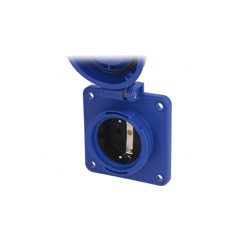 Conector de Alimentare AC Mamă 2P+PE 250V 16A Albastru | Electronic-mag.ro | Componente Electronice