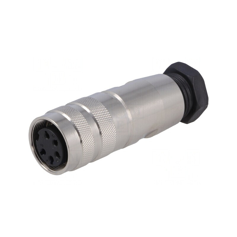 Conector M16 Mufă Mamă 5 PIN 6A 250V Drept pentru Lipire pe Cablu | Electronic-mag.ro | Componente Electronice