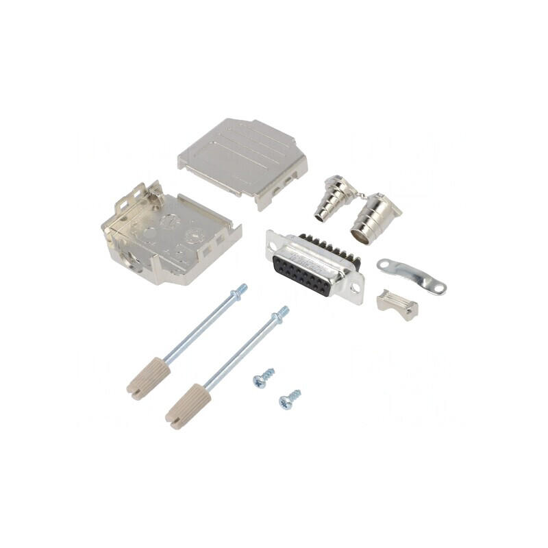 Conector D-Sub 15 PIN Mamă Drept cu Terminal de Șurub pentru Cablu | Electronic-mag.ro | Componente Electronice