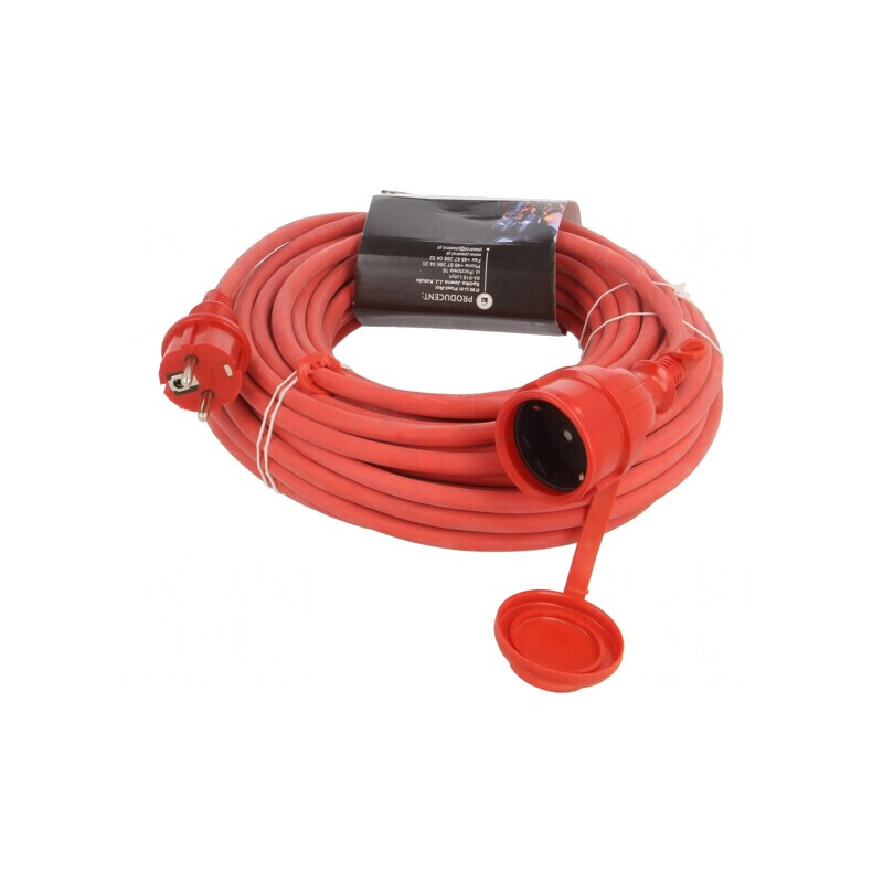 Prelungitor alimentare 20m 16A roșu | Electronic-mag.ro | Componente Electronice