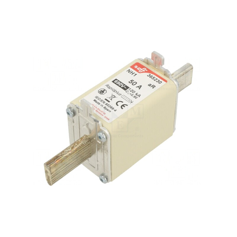 Siguranță NH1 50A 690VAC 550VDC Argintie | Electronic-mag.ro | Componente Electronice