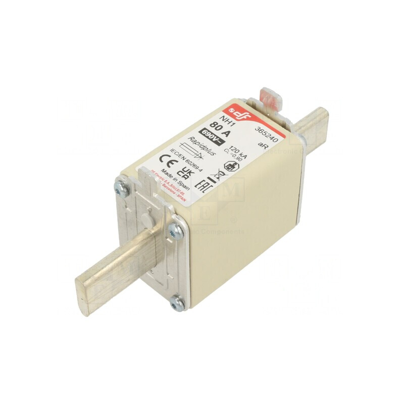 Siguranță NH1 80A 690VAC 550VDC Argintie | Electronic-mag.ro | Componente Electronice