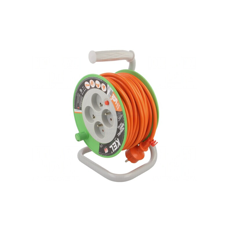 Prelungitor Alimentare 4 Prize PVC Portocaliu 15m | Electronic-mag.ro | Componente Electronice