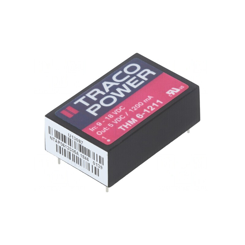 Convertor DC/DC 6W 9-18V la 5V 1200mA DIP24 THM 6-1211 | Electronic-mag.ro | Componente Electronice