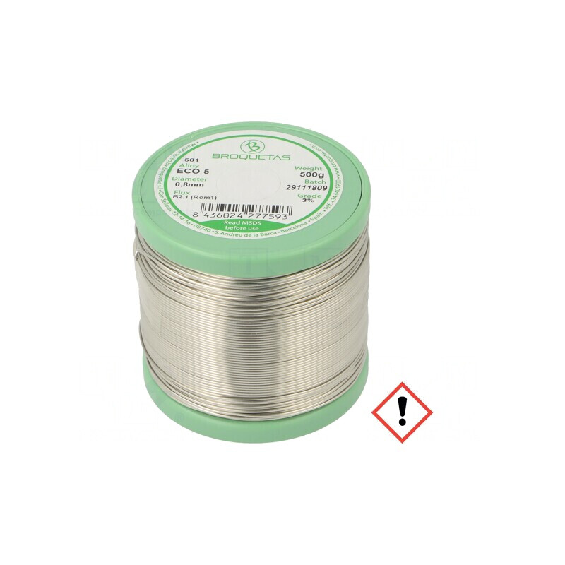 Sârmă de lipit fără plumb 0,8mm 0,5kg ECO5 | Electronic-mag.ro | Componente Electronice