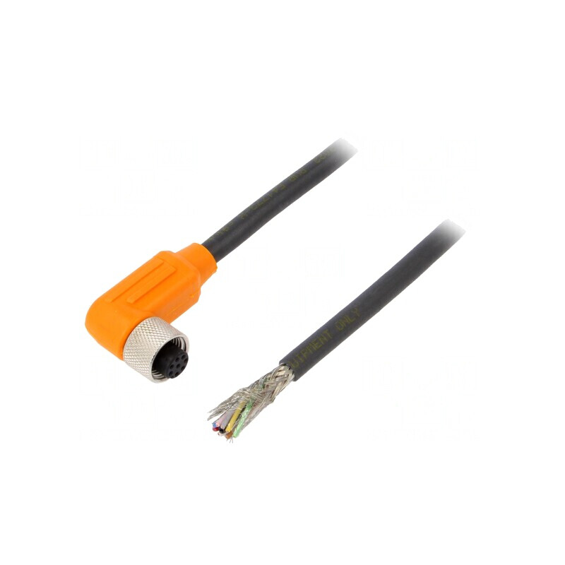 Cablu de conectare M12 8 pini unghi 10m IP67 | Electronic-mag.ro | Componente Electronice