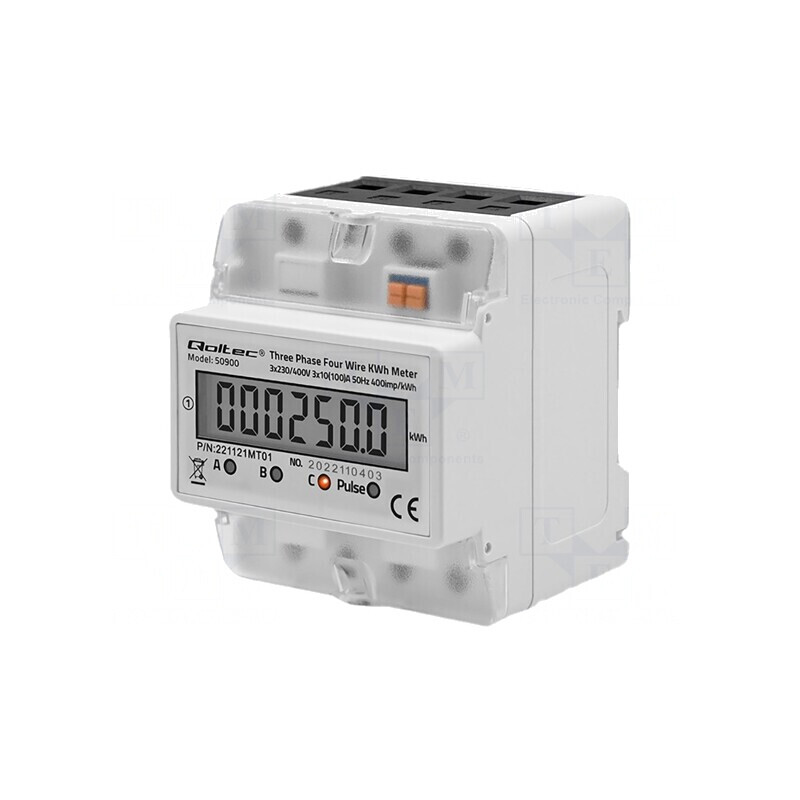 Contor Digital 3-Fazat LCD pentru Șină DIN | Electronic-mag.ro | Componente Electronice