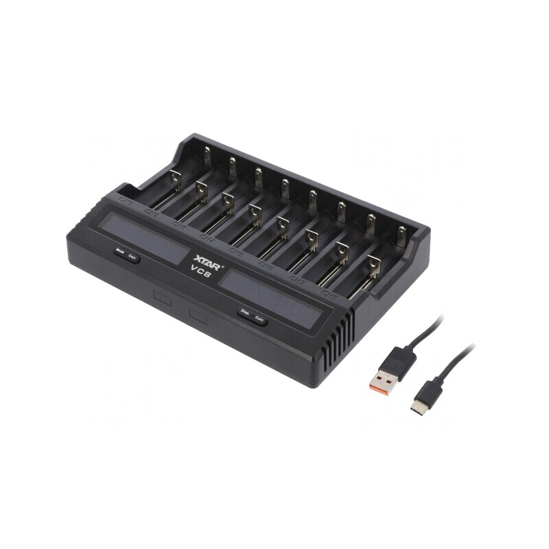 Încărcător baterii reîncărcabile Li-Ion/Ni-Cd/Ni-MH VC8 | Electronic-mag.ro | Componente Electronice