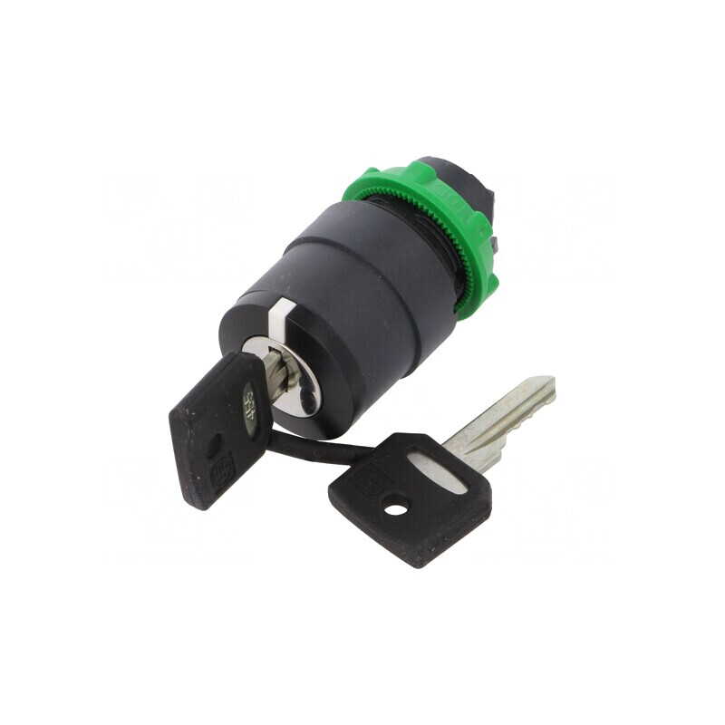 Comutator Rotativ cu Cheie 22mm 3 Poziții Negru | Electronic-mag.ro | Componente Electronice