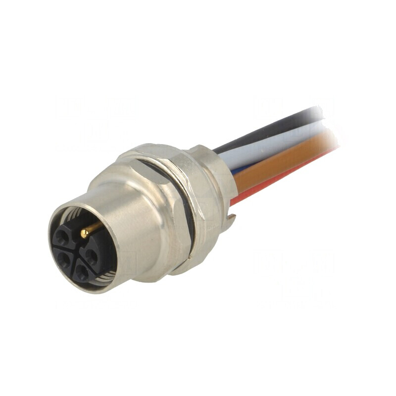 Soclu M12 PIN 5 Mamă cu Cabluri 63V 12A | Electronic-mag.ro | Componente Electronice