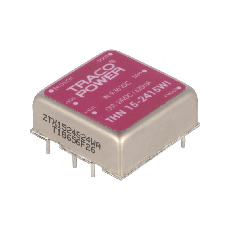 Convertor DC/DC 15W 9-36V la 24V 625mA THN 15-2415WI | Electronic-mag.ro | Componente Electronice
