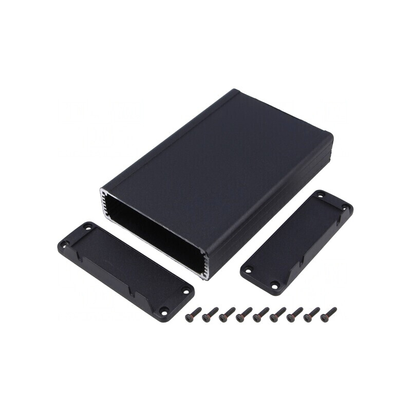 Carcasă Aluminiu Neagră IP54 104x160x32mm | Electronic-mag.ro | Componente Electronice