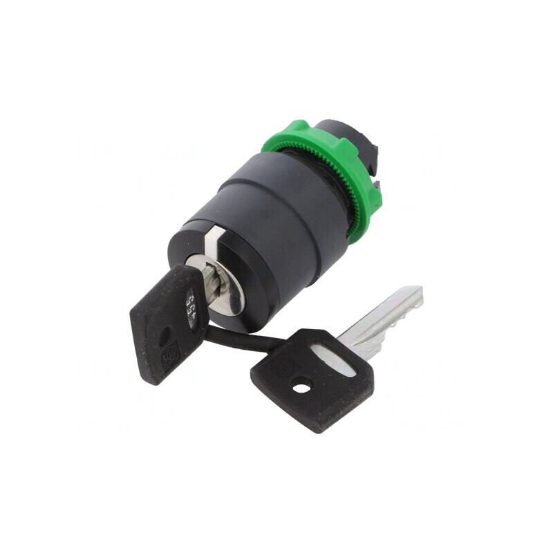 Comutator Rotativ cu Cheie 22mm 3 Poziții Negru | Electronic-mag.ro | Componente Electronice