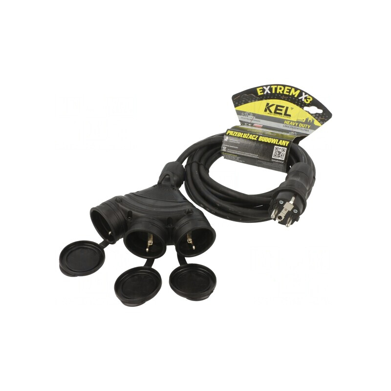 Prelungitor Alimentare 3 Prize Negru 5m 16A | Electronic-mag.ro | Componente Electronice