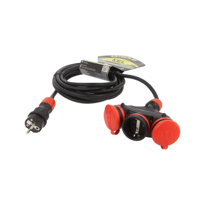 Prelungitor alimentare 5m negru 3 prize 16A | Electronic-mag.ro | Componente Electronice