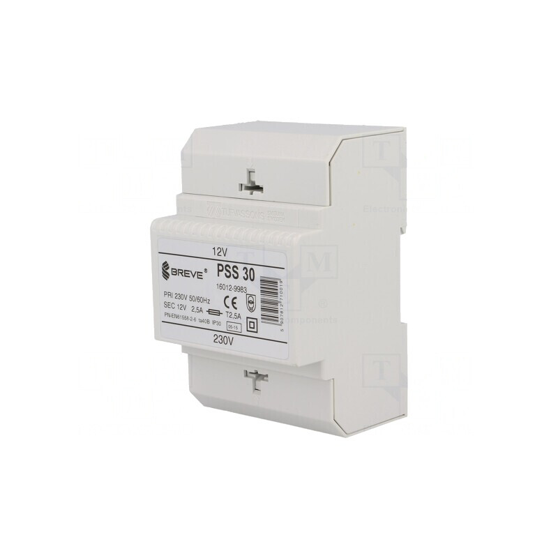 Transformator de Alimentare 30VA 230V AC la 12V DC cu Cleme | Electronic-mag.ro | Componente Electronice