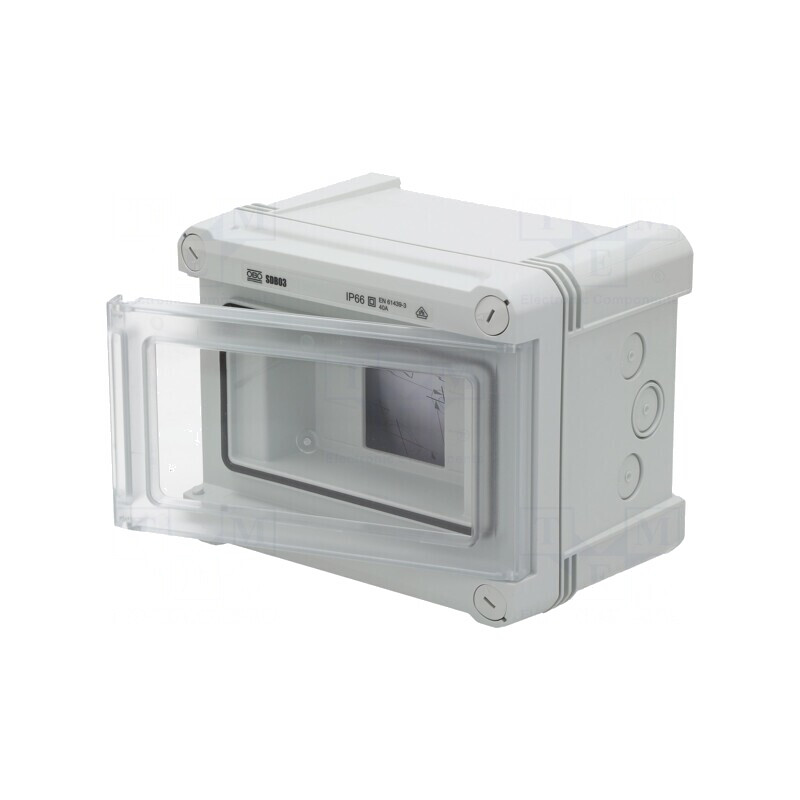 Carcasă pentru aparatură modulară IP66 perete gri deschis | Electronic-mag.ro | Componente Electronice