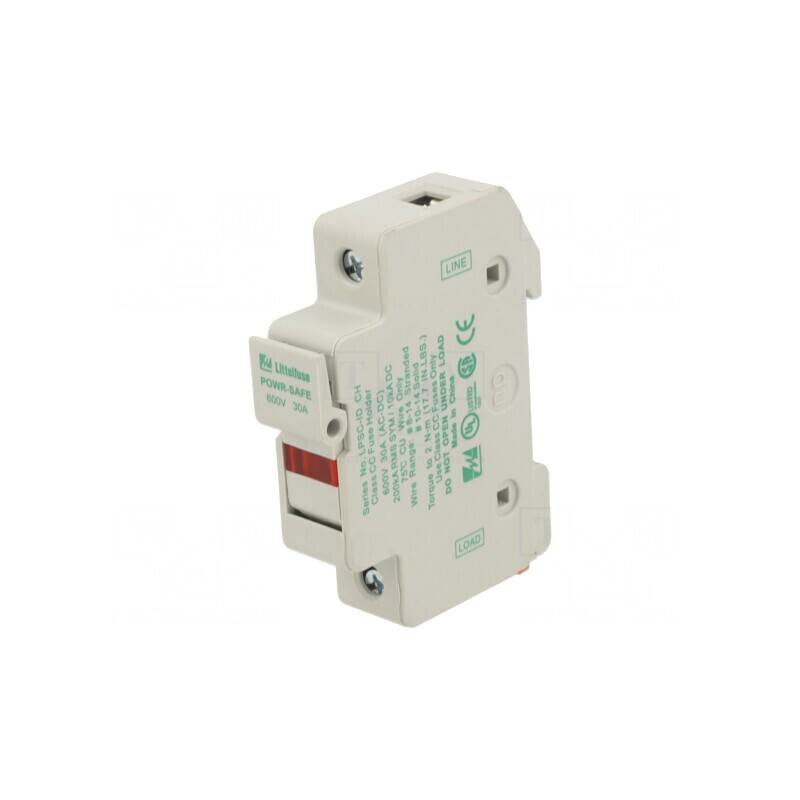 Clemă siguranţe cilindrice 10,3x38mm 30A pentru şină DIN | Electronic-mag.ro | Componente Electronice