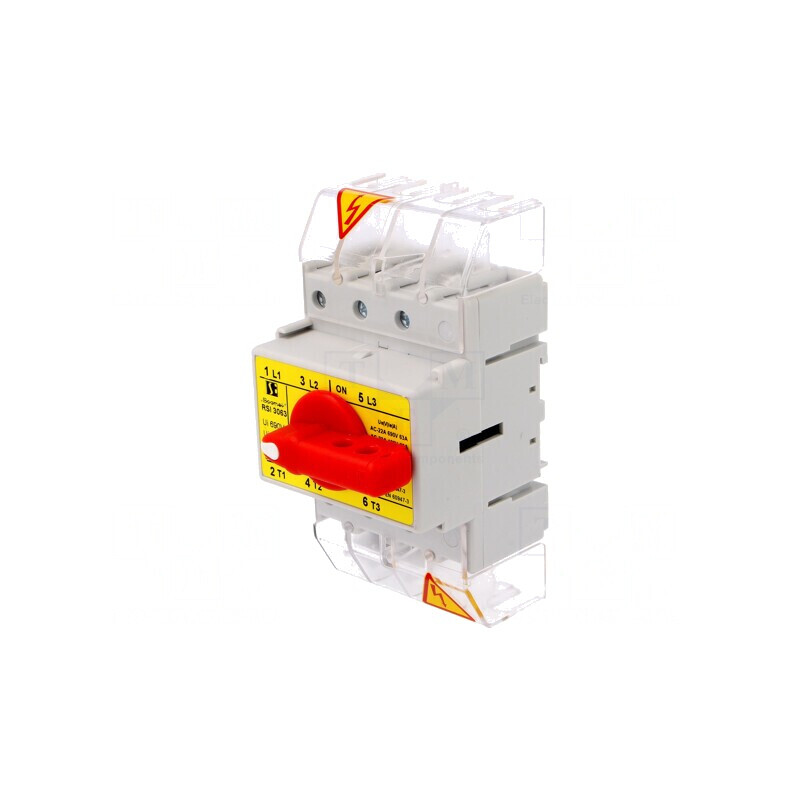 Separator-întrerupător 3P 63A 400VAC pentru șină DIN | Electronic-mag.ro | Componente Electronice
