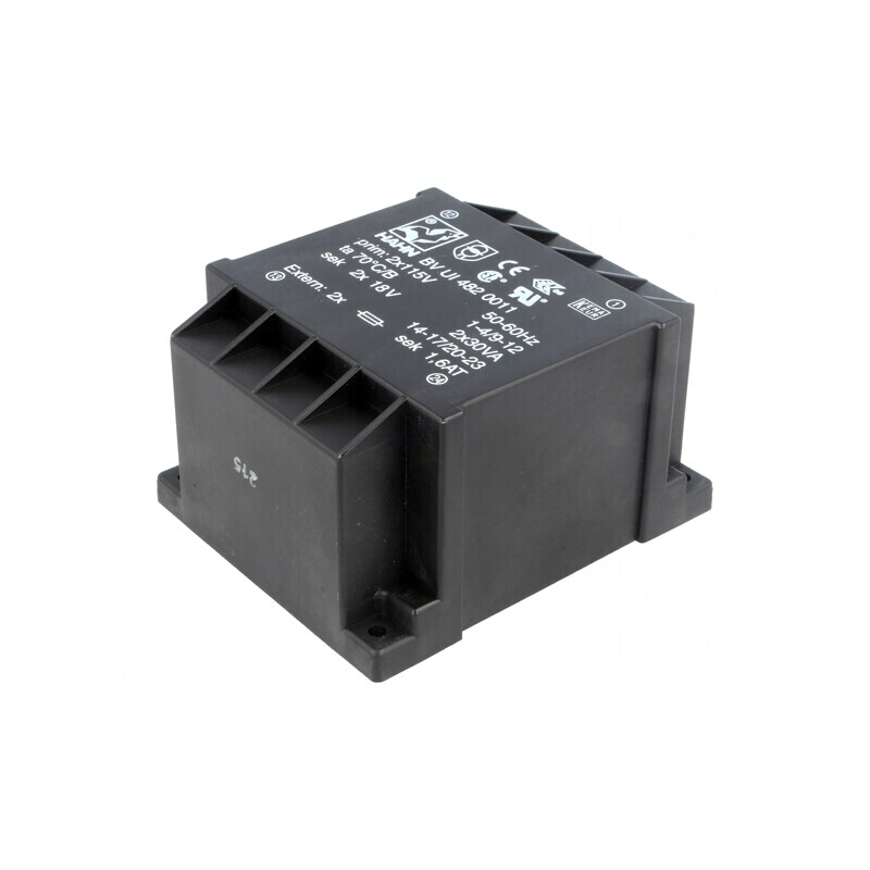 Transformator Încapsulat 60VA 115V 18V 18V 1666mA | Electronic-mag.ro | Componente Electronice