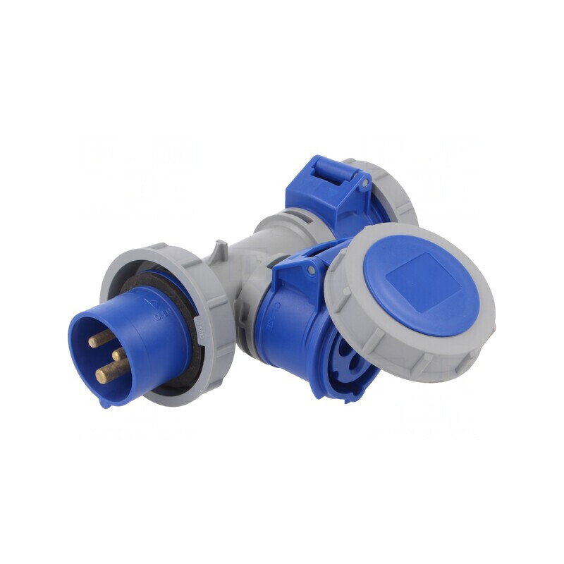 Conector alimentare AC splitter 16A 230VAC IP67 | Electronic-mag.ro | Componente Electronice