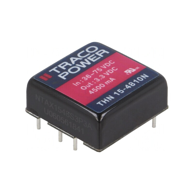 Convertor DC/DC 15W 36-75V la 3.3V 4.5A THN 15-4810N | Electronic-mag.ro | Componente Electronice