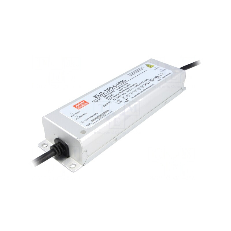 Alimentator LED 150W 72-143VDC 1050mA IP67 | Electronic-mag.ro | Componente Electronice