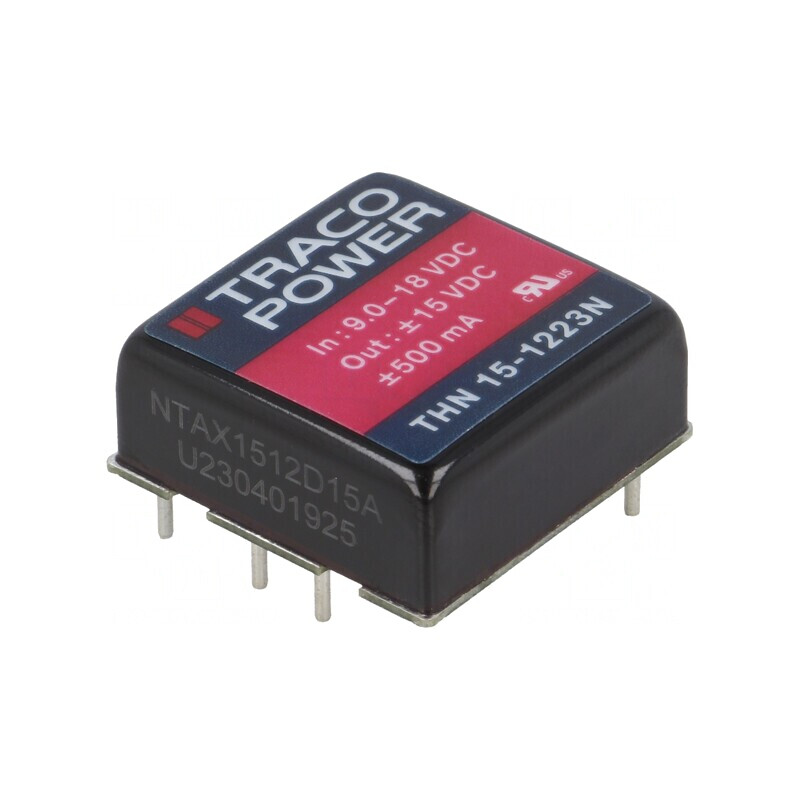 Convertor DC/DC 15W 9-18V 15V/-15V THN 15-1223N | Electronic-mag.ro | Componente Electronice