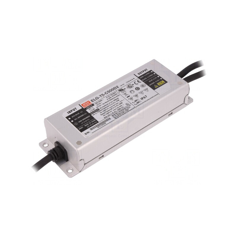 Alimentator LED 75W 500mA 100-305VAC | Electronic-mag.ro | Componente Electronice