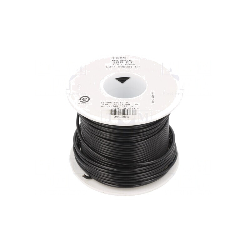 Cablu HookUp Wire 18AWG PVC Negru 30.5m | Electronic-mag.ro | Componente Electronice