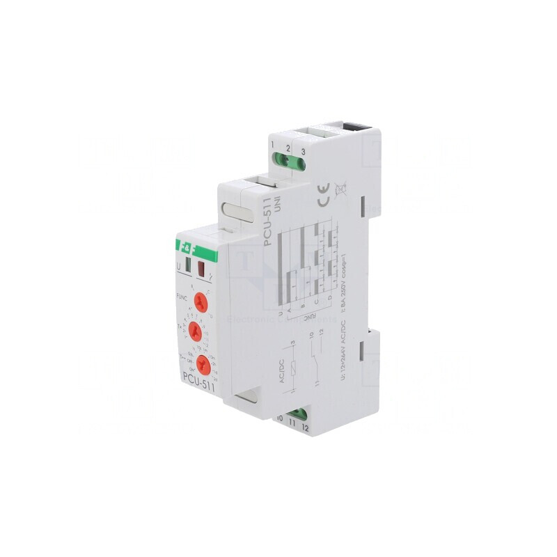 Timer SPDT 0,1s-24zile 12-264V AC/DC pentru șină DIN | Electronic-mag.ro | Componente Electronice