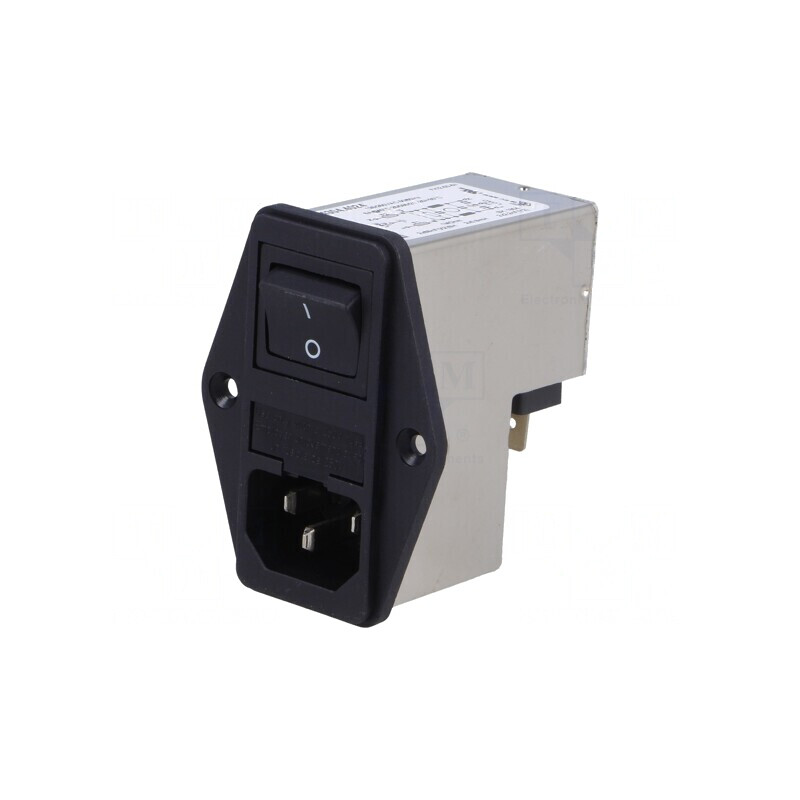 Conector alimentare AC soclu tată 6A 250VAC IEC 60320 | Electronic-mag.ro | Componente Electronice