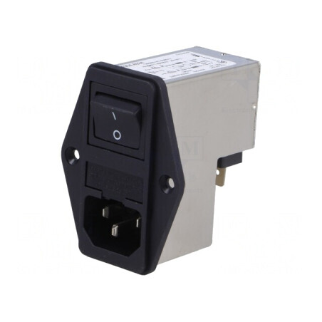 Conector alimentare AC soclu tată 6A 250VAC IEC 60320 | Electronic-mag.ro | Componente Electronice