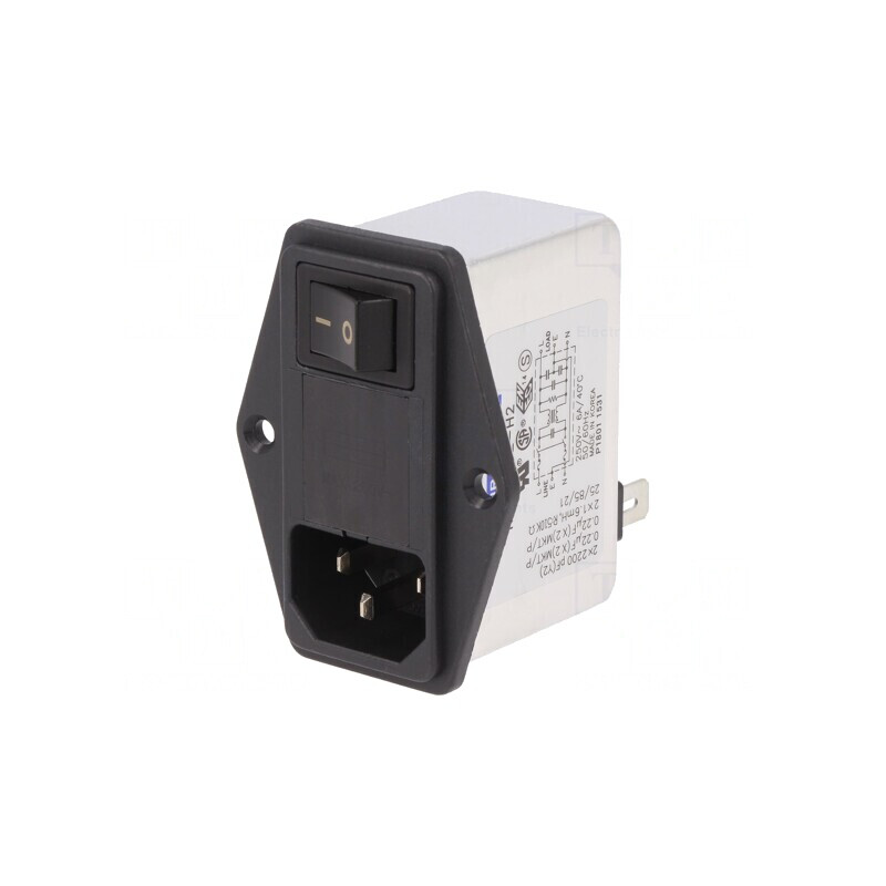 Conector Alimentare AC Soclu Tată 6A 250V 1,6mH RIS0622H2 | Electronic-mag.ro | Componente Electronice