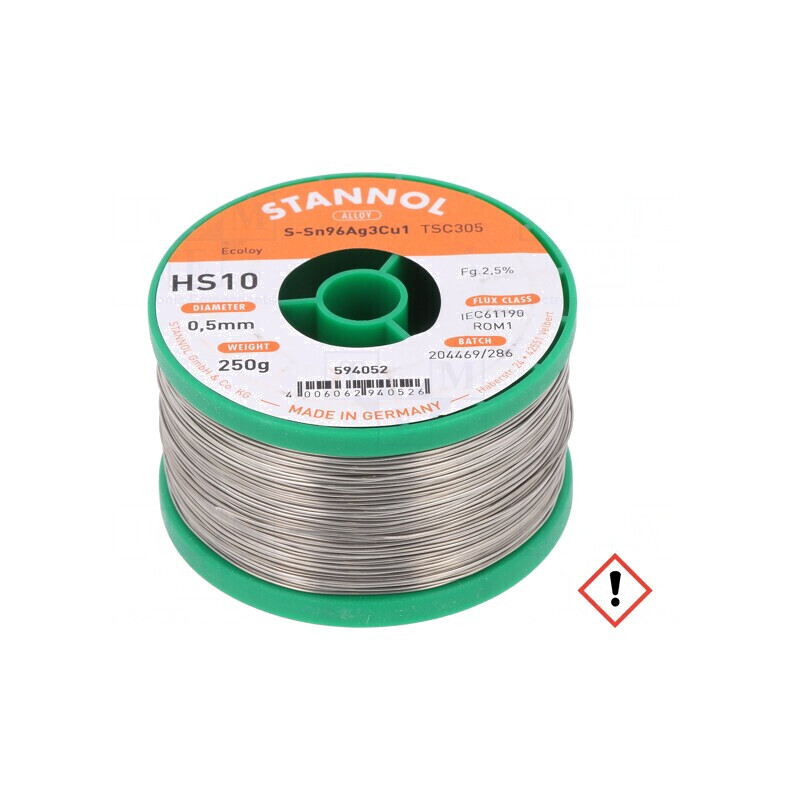 Sârmă de lipit fără plumb Sn96Ag3Cu1 0,5mm 0,25kg | Electronic-mag.ro | Componente Electronice