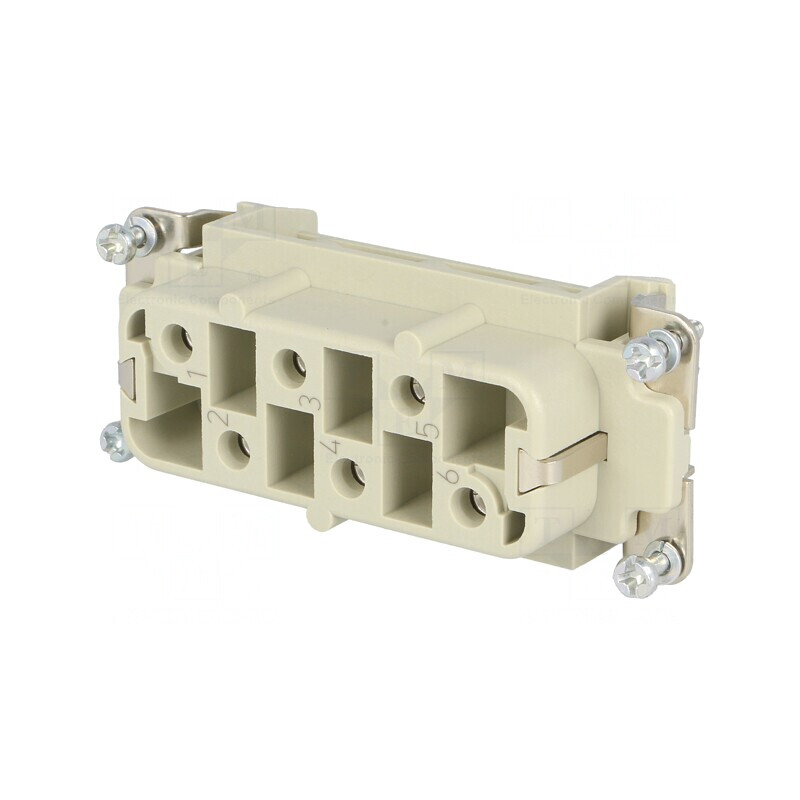 Conector HDC Inserturi Contact Mamă 6P+PE | Electronic-mag.ro | Componente Electronice
