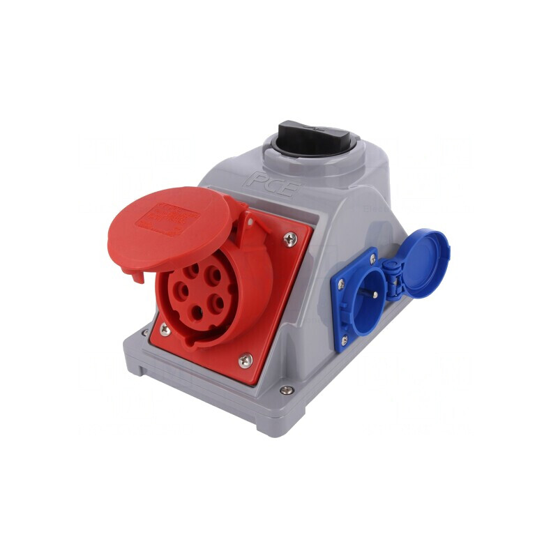 Conector Alimentare AC Trifazat 16A 400V IP44 Soclu Mamă | Electronic-mag.ro | Componente Electronice