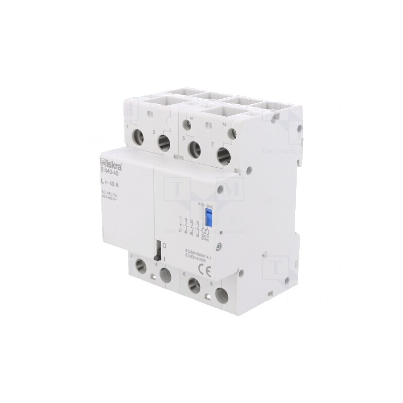 Releu bistabil pentru instalații IP20 40A NO x4 | Electronic-mag.ro | Componente Electronice