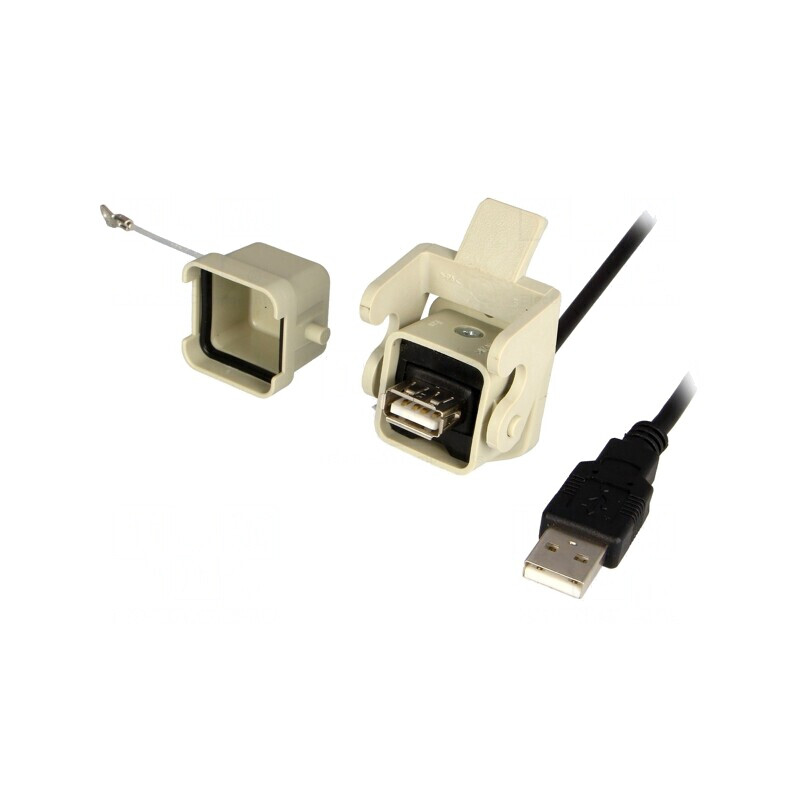 Cablu-adaptor USB A soclu la USB A mufă 1,8m IP65 USB 2.0 | Electronic-mag.ro | Componente Electronice