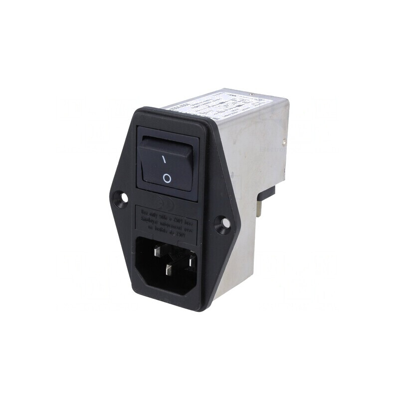 Conector Alimentare AC Soclu Tată 6A 250VAC IEC 60320 | Electronic-mag.ro | Componente Electronice