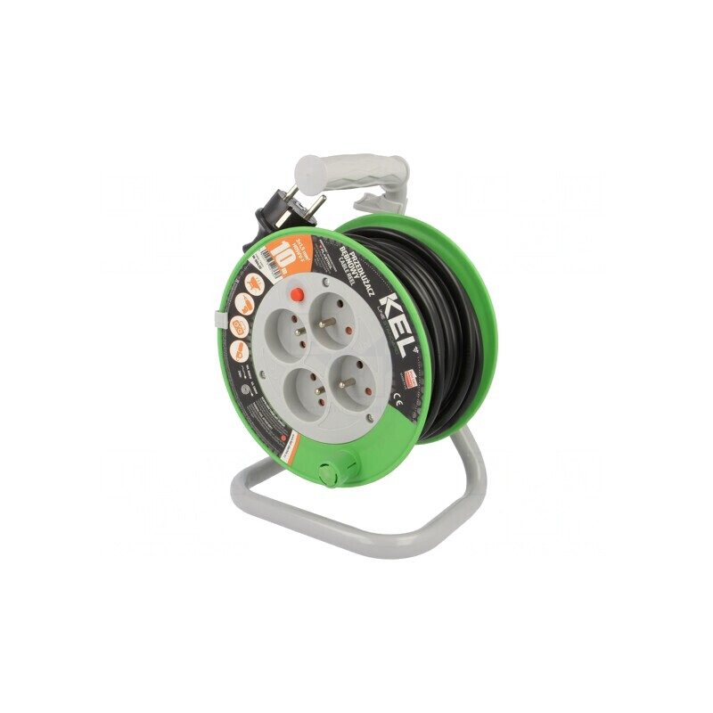Prelungitor Alimentare Bobinat 4 Prize Negru PVC 3x1,5mm2 | Electronic-mag.ro | Componente Electronice