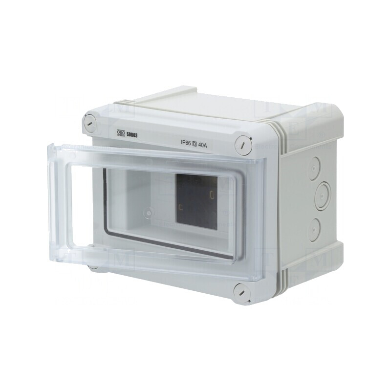 Carcasă pentru aparatură modulară IP66 gri deschis montaj perete | Electronic-mag.ro | Componente Electronice