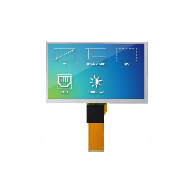 Ecran TFT 7" 1024x600 LED 164.9x100x5.7mm | Electronic-mag.ro | Componente Electronice