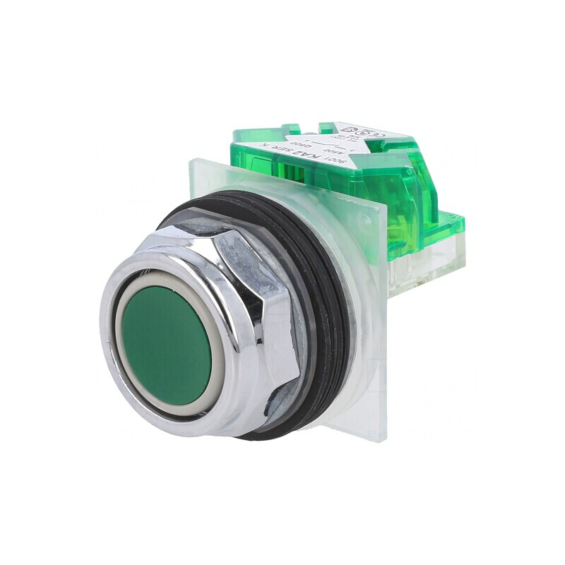 Comutator apăsare 30mm 1 NO verde | Electronic-mag.ro | Componente Electronice