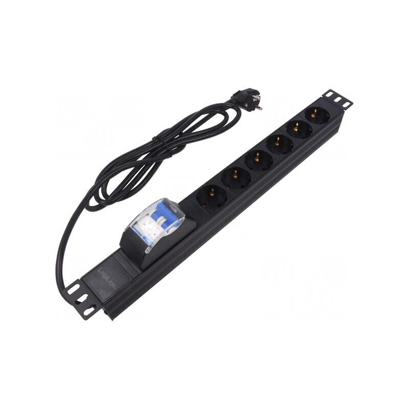 Prelungitor 6 Prize 230V 16A Negru | Electronic-mag.ro | Componente Electronice