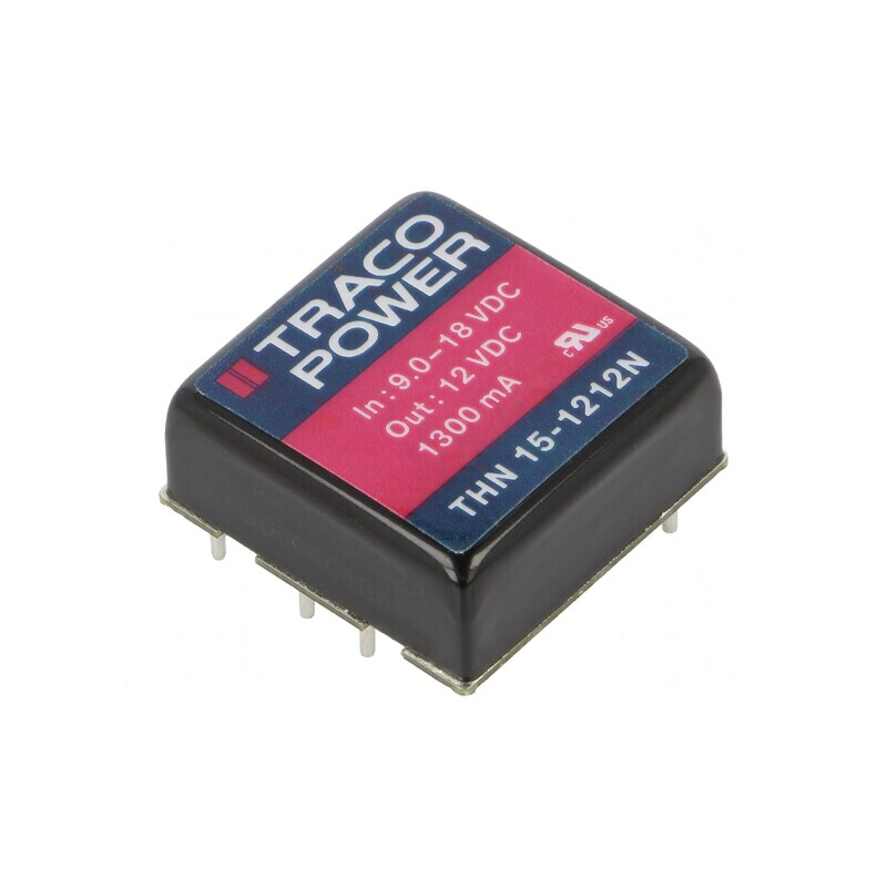 Convertor DC/DC 15W 9-18V la 12V 1.3A THN 15-1212N | Electronic-mag.ro | Componente Electronice