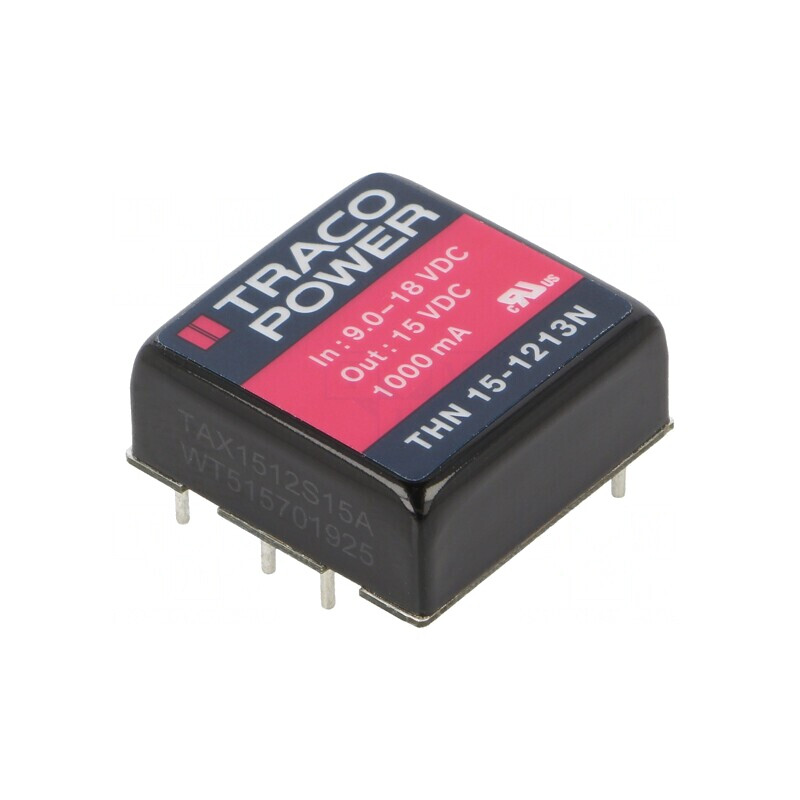 Convertor DC/DC 15W 9-18V la 15V 1A THN 15-1213N | Electronic-mag.ro | Componente Electronice