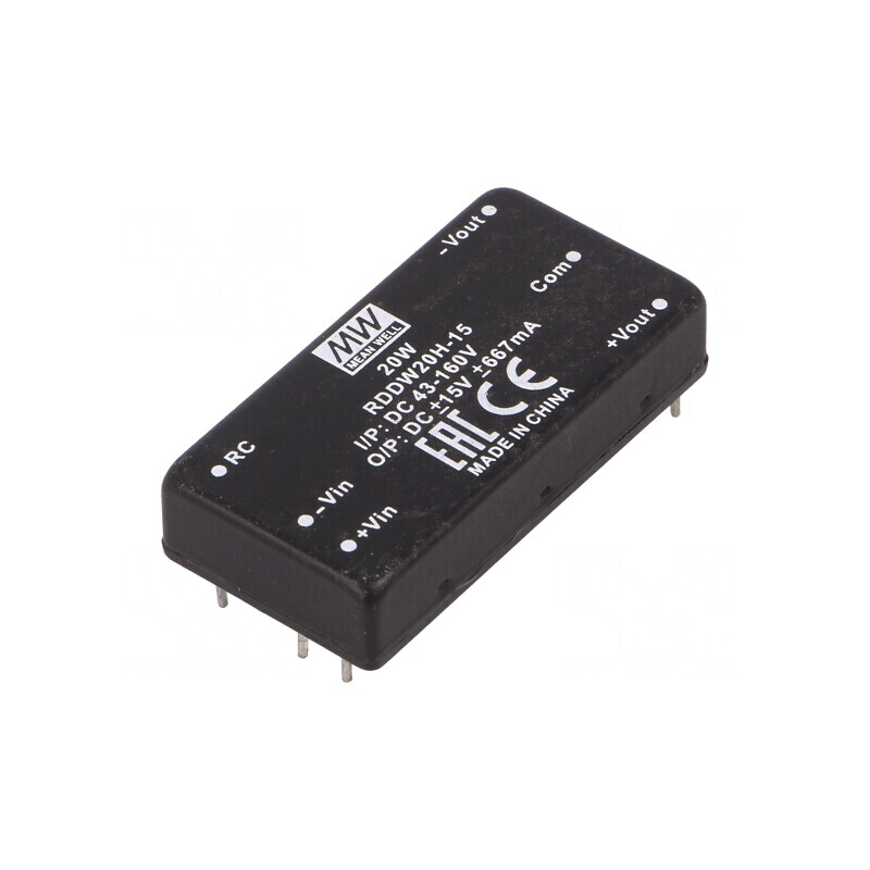 Convertor DC/DC 20W 43-160V la 15V/-15V | Electronic-mag.ro | Componente Electronice