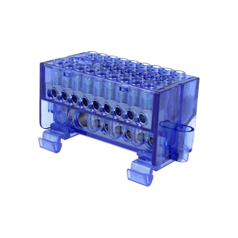 Bloc de distribuție 1 pistă 26 borne albastru BM 9926 | Electronic-mag.ro | Componente Electronice