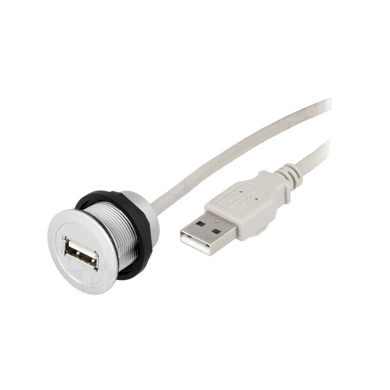 Soclu USB 22mm IP20 Argintiu | Electronic-mag.ro | Componente Electronice